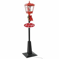 Straatlantaarn met kerstman LED 180 cm