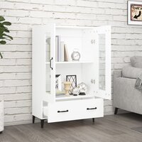 Hoge kast 70x31x115 cm bewerkt hout wit