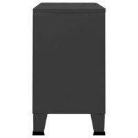 Dressoir industrieel 105x35x62 cm metaal en glas antracietkleur