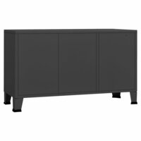 Dressoir industrieel 105x35x62 cm metaal en glas antracietkleur