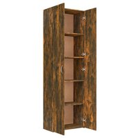 Archiefkast Andr&eacute; 60x32x190 cm bewerkt hout gerookt eikenkleurig
