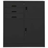 Archiefkast Jamie 90x40x102 cm staal antracietkleurig