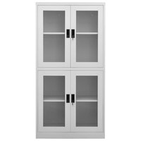 Archiefkast Cantate 90x40x180 cm staal en gehard glas lichtgrijs