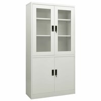 Archiefkast Vitrine 90x40x180 cm staal lichtgrijs