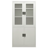 Archiefkast Vitrine 90x40x180 cm staal lichtgrijs