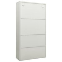 Archiefkast Vitrine 90x40x180 cm staal lichtgrijs
