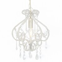 Kroonluchter Plafondlamp met kralen rond E14 wit