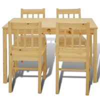 Eethoek Oslo tafel met 4 stoelen hout naturel