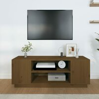 Tv-meubel Andries 110x35x40,5 cm massief grenenhout honingbruin