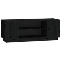 Tv-meubel Andries 110x35x40,5 cm massief grenenhout zwart