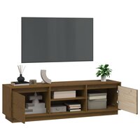 Tv-meubel Amber 140x35x40 cm massief grenenhout honingbruin