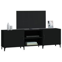 Tv-meubel Max 150x30x50 cm bewerkt hout zwart