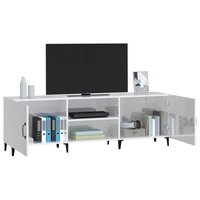 Tv-meubel Max 150x30x50 cm bewerkt hout hoogglans wit