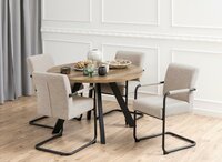 Eetkamerstoel Marga stof beige - SET 2 st - armleuning