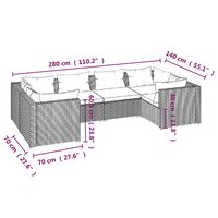 Loungeset Manhattan met kussens poly rattan bruin