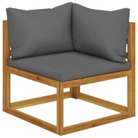 Loungeset Moon met kussens grijs massief acaciahout
