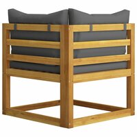 Loungeset Moon met kussens grijs massief acaciahout