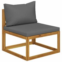 Loungeset Moon met kussens grijs massief acaciahout