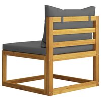 Loungeset Moon met kussens grijs massief acaciahout