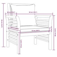 Loungeset Mandy met kussens massief acaciahout