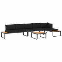 Loungeset Prince aluminium zwart met bruin 4-delig