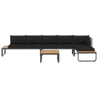 Loungeset Prince aluminium zwart met bruin 4-delig