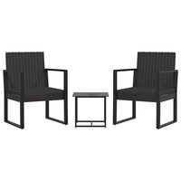 Tuinset Olivia lounge met kussens poly rattan zwart
