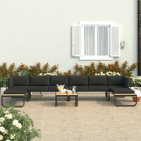 Loungeset Prince aluminium zwart met bruin 5-delig