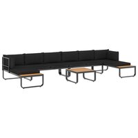 Loungeset Prince aluminium zwart met bruin 5-delig
