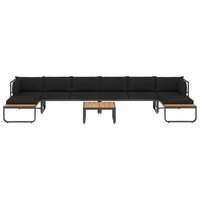 Loungeset Prince aluminium zwart met bruin 5-delig