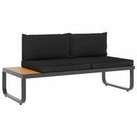 Loungeset Prince aluminium zwart met bruin 5-delig