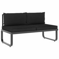 Loungeset Prince aluminium zwart met bruin 5-delig