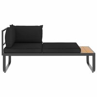 Loungeset Prince aluminium zwart met bruin 5-delig