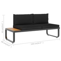Loungeset Prince aluminium zwart met bruin 5-delig