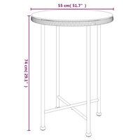 Tuinset Hansa Poly Rattan blank tafel met 4 stoelen