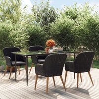 Tuinset Comfy tafel met 4 stoelen zwart