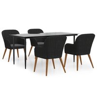 Tuinset Comfy tafel met 4 stoelen zwart