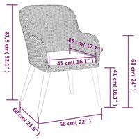 Tuinset Comfy tafel met 4 stoelen zwart