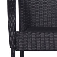 Tuinset Eelde poly rattan zwart tafel met 4 stoelen