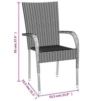 Tuinset Eelde poly rattan zwart tafel met 4 stoelen