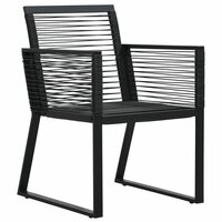 Tuinset Horizon poly-rattan zwart tafel met 4 stoelen