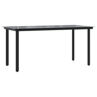 Tuinset Horizon poly-rattan zwart tafel met 4 stoelen