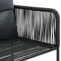 Tuinset Horizon poly-rattan zwart tafel met 4 stoelen