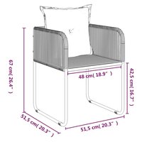 Tuinset Horizon poly-rattan zwart tafel met 4 stoelen