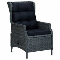 Tuinset Laren poly rattan donkergrijs tafel met 4 stoelen