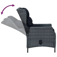 Tuinset Laren poly rattan donkergrijs tafel met 4 stoelen