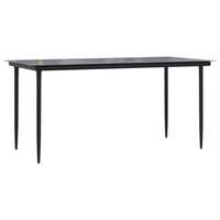 Tuinset Laren poly rattan donkergrijs tafel met 4 stoelen