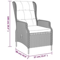 Tuinset Laren poly rattan donkergrijs tafel met 4 stoelen