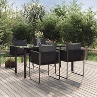 Tuinset Friso zwart tafel met 4 stoelen