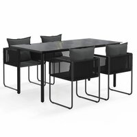 Tuinset Friso zwart tafel met 4 stoelen
